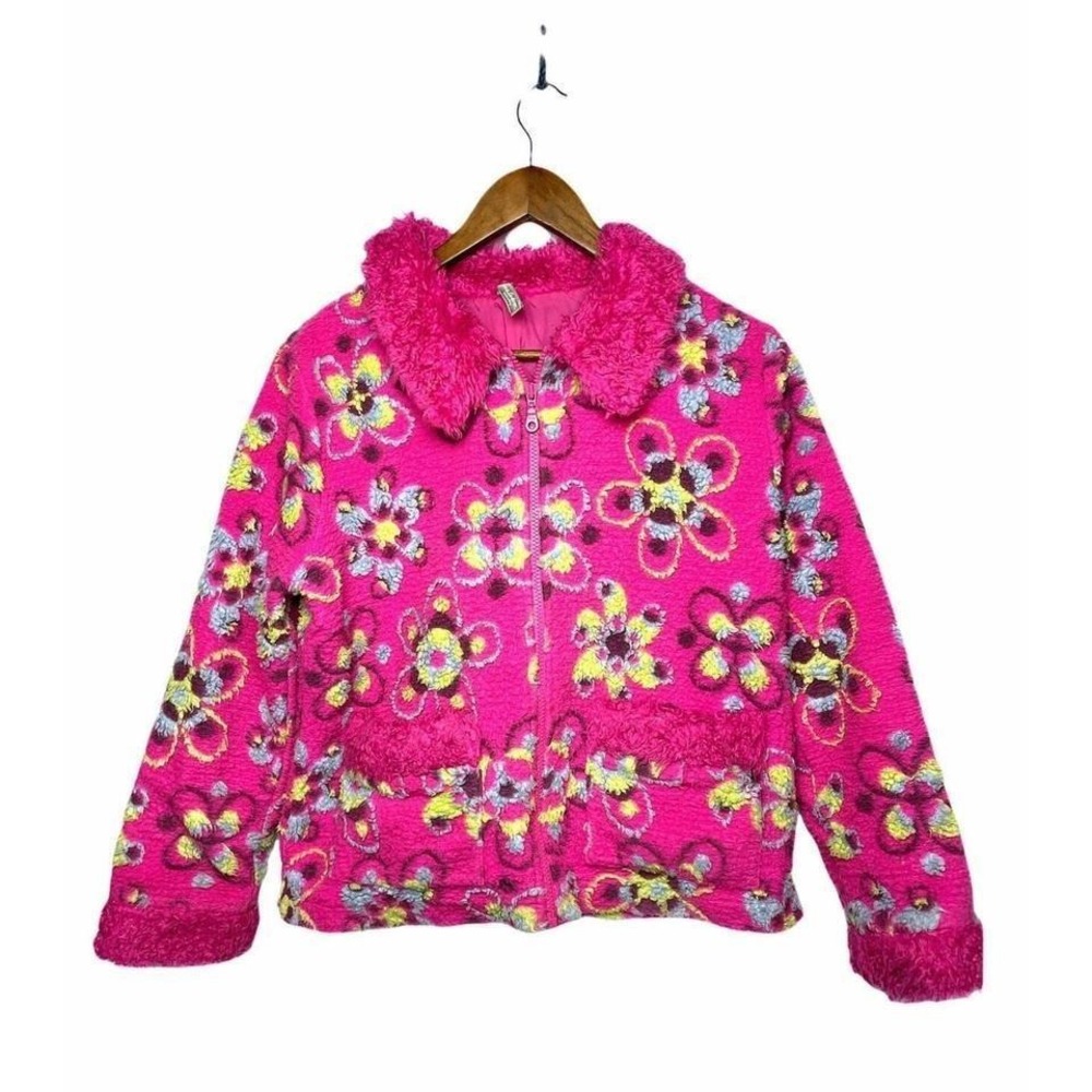 Hanna Andersson Coat Jacket Size S Girls Pink Floral Shabby Chic Pink